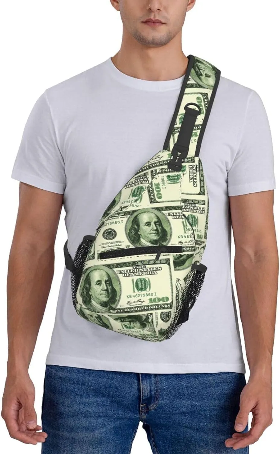 100 Dollars Outdoor Crossbody Shoulder Bag For Unisex Young Adult Hiking Bicycling