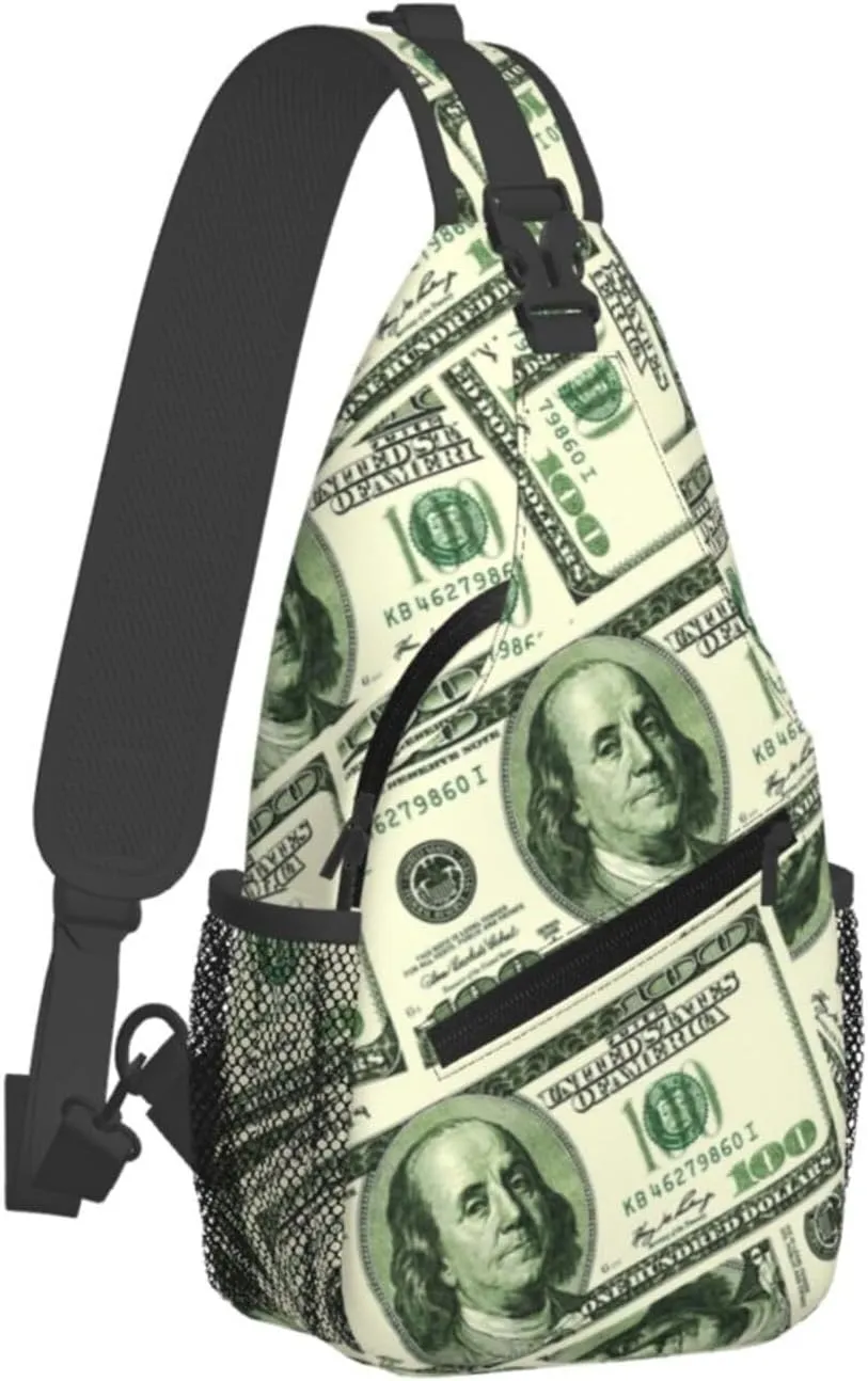 100 Dollars Outdoor Crossbody Shoulder Bag For Unisex Young Adult Hiking Bicycling