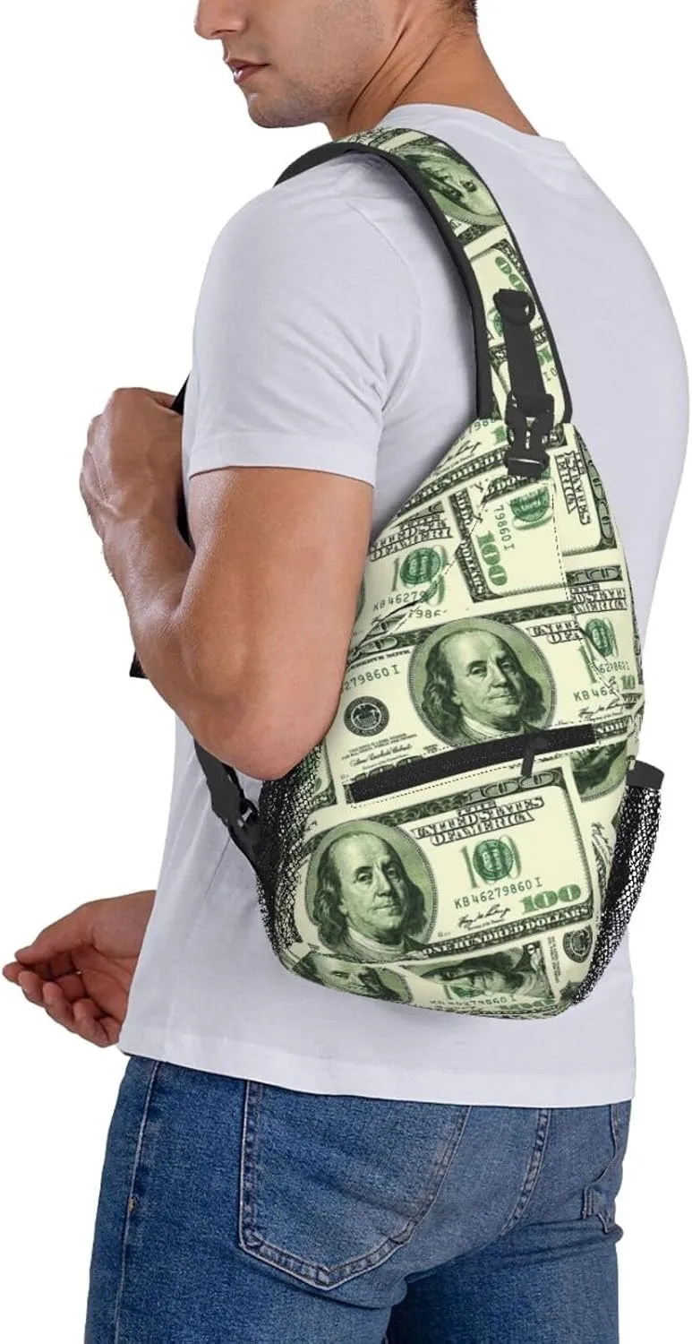 100 Dollars Outdoor Crossbody Shoulder Bag For Unisex Young Adult Hiking Bicycling