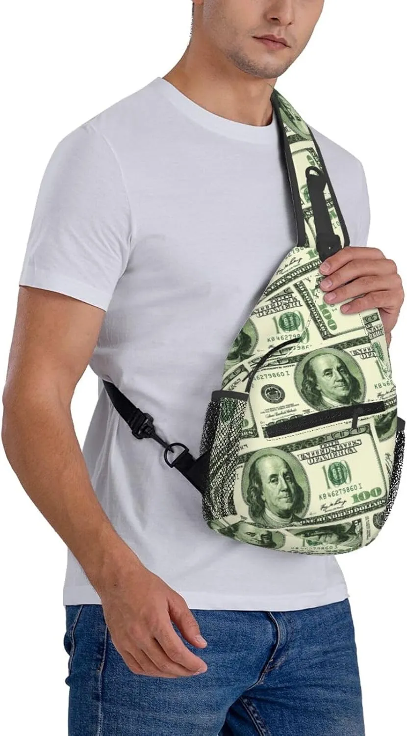 100 Dollars Outdoor Crossbody Shoulder Bag For Unisex Young Adult Hiking Bicycling