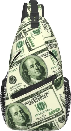 100 Dollars Outdoor Crossbody Shoulder Bag For Unisex Young Adult Hiking Bicycling