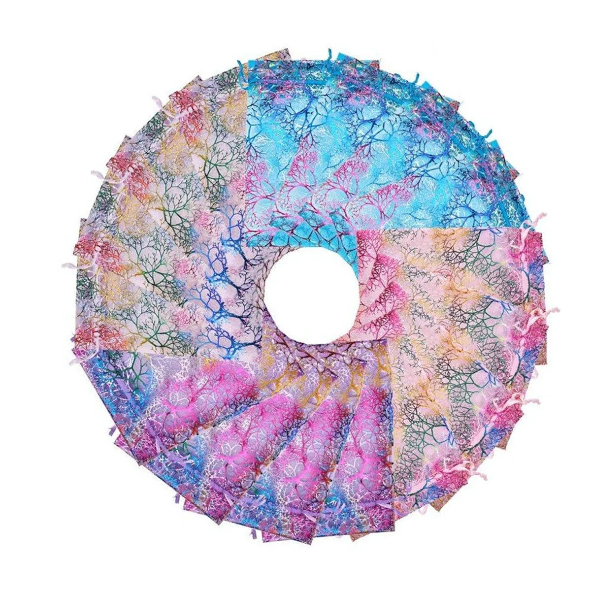 100X Coral Organza Bag Sheer Bags Candy Packaging Jewellery Gift Wedding Pouch