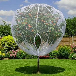 10×10Ft Large Fruit Tree Netting Cover with Drawstring/Zipper- Bird Garden Mesh Netting Protect Tomato Blueberry Bushes Strawberry from Cicada/Insect/Bug/Squirrel, Plant Netting Cover Pest Barrier