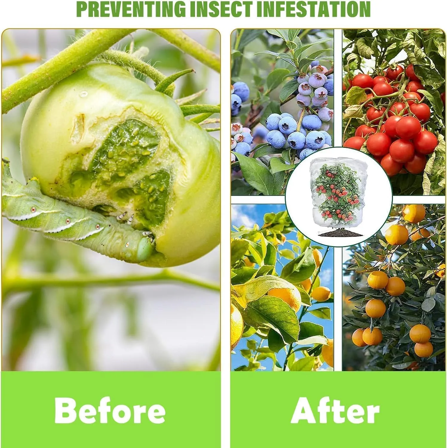 10×10Ft Large Fruit Tree Netting Cover with Drawstring/Zipper- Bird Garden Mesh Netting Protect Tomato Blueberry Bushes Strawberry from Cicada/Insect/Bug/Squirrel, Plant Netting Cover Pest Barrier