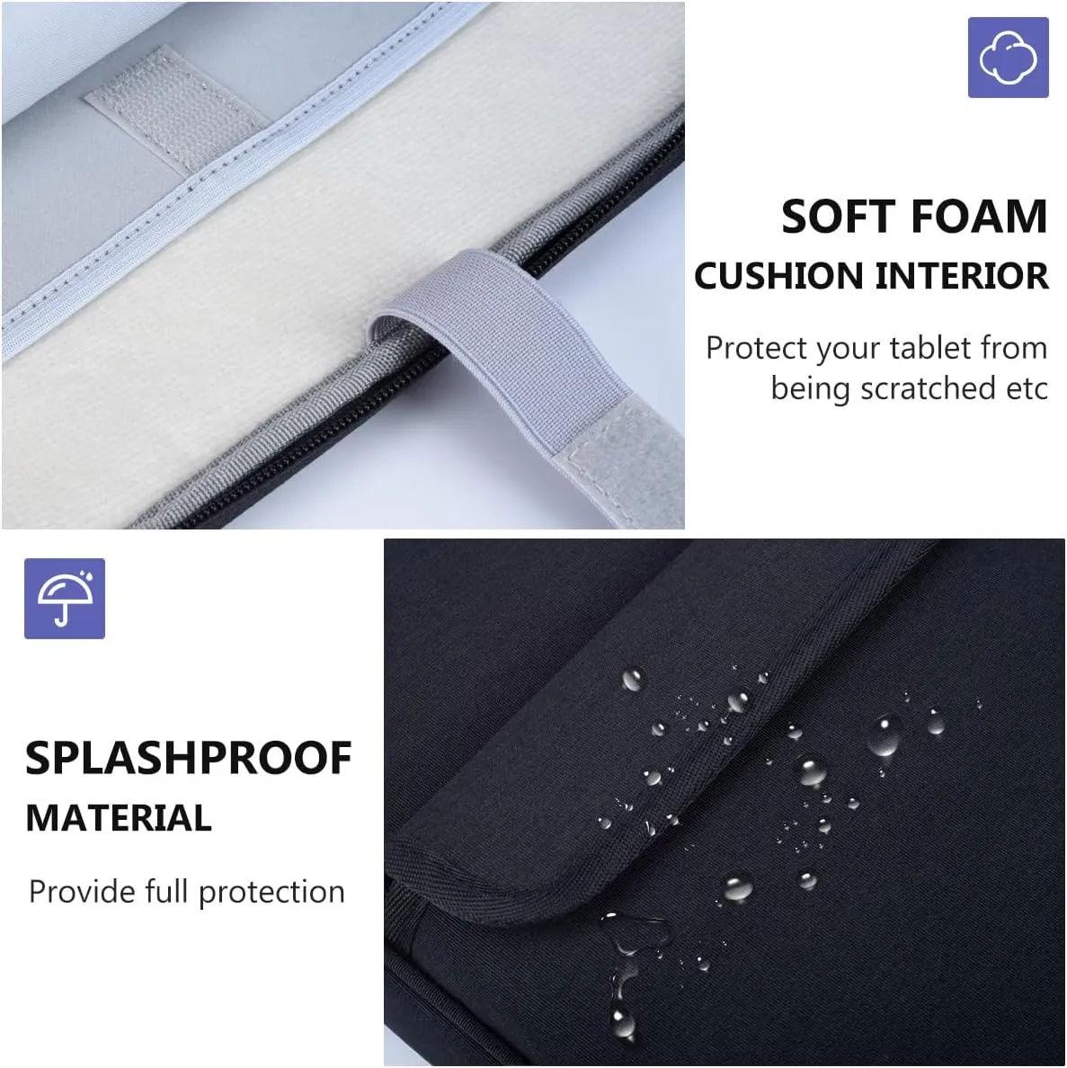 12.4 Inch Tablet Sleeve Bag for 2024 Samsung Galaxy Tab S10  Plus 12.4"/S9  Plus/Galaxy Tab S9 FE /Galaxy Tab S8 /Galaxy Tab S7 FE/Galaxy Tab S7 /Galaxy S7  Plus Carrying Case with Shoulder(Black)