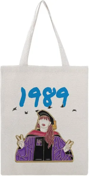 1989 Handbag Singer merchandise makeup bag, suitable for fans, ladies birthday gift Tote Bag, 15 x 16 inches