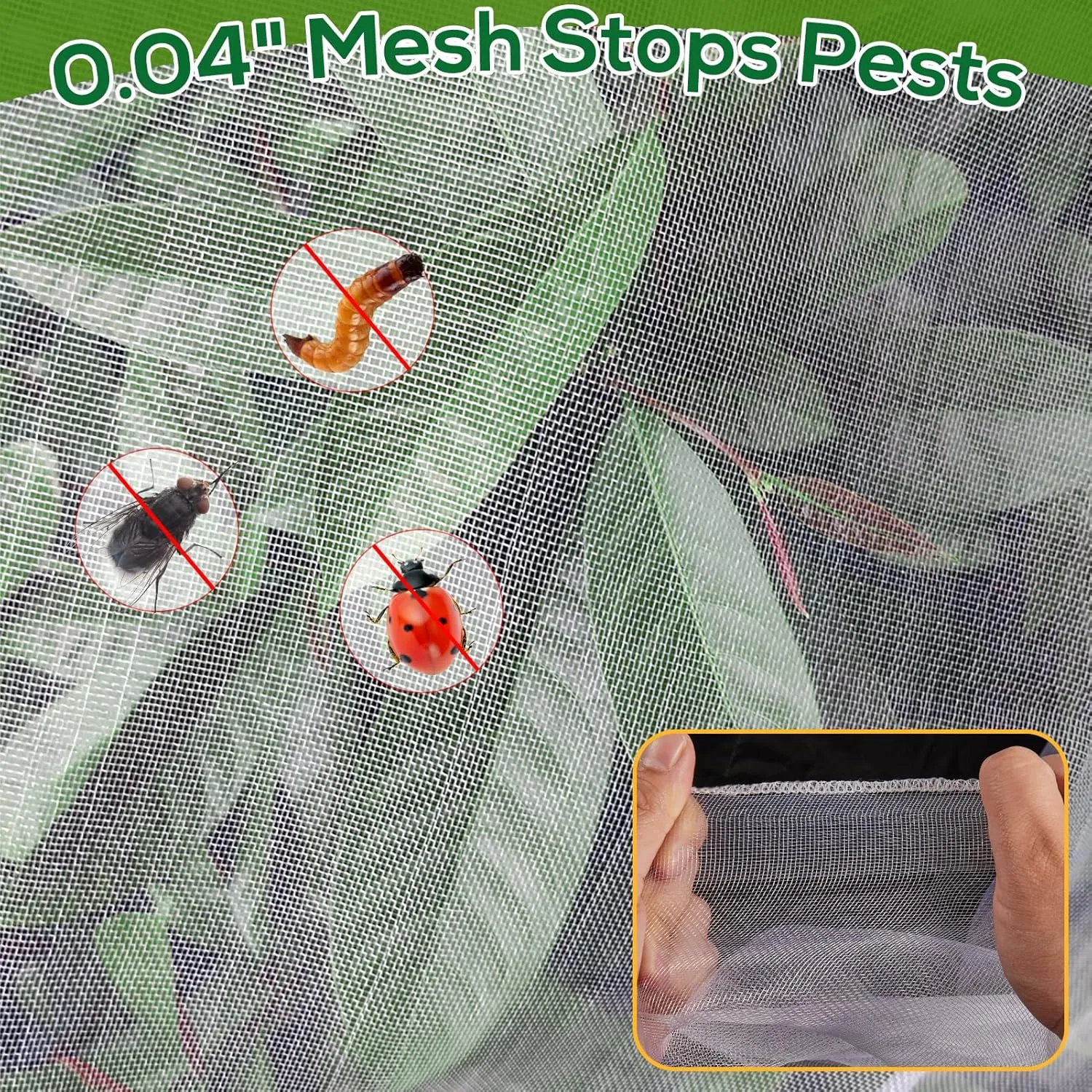 2 PCS 8.2 x 6.6 ft Fruits Tree Netting,Garden Insect Netting Plant Cover with Drawstring Transparent Bird Plant Barrier Flower Fruits Mesh Screen for Preventing Deer Squirrel Bug