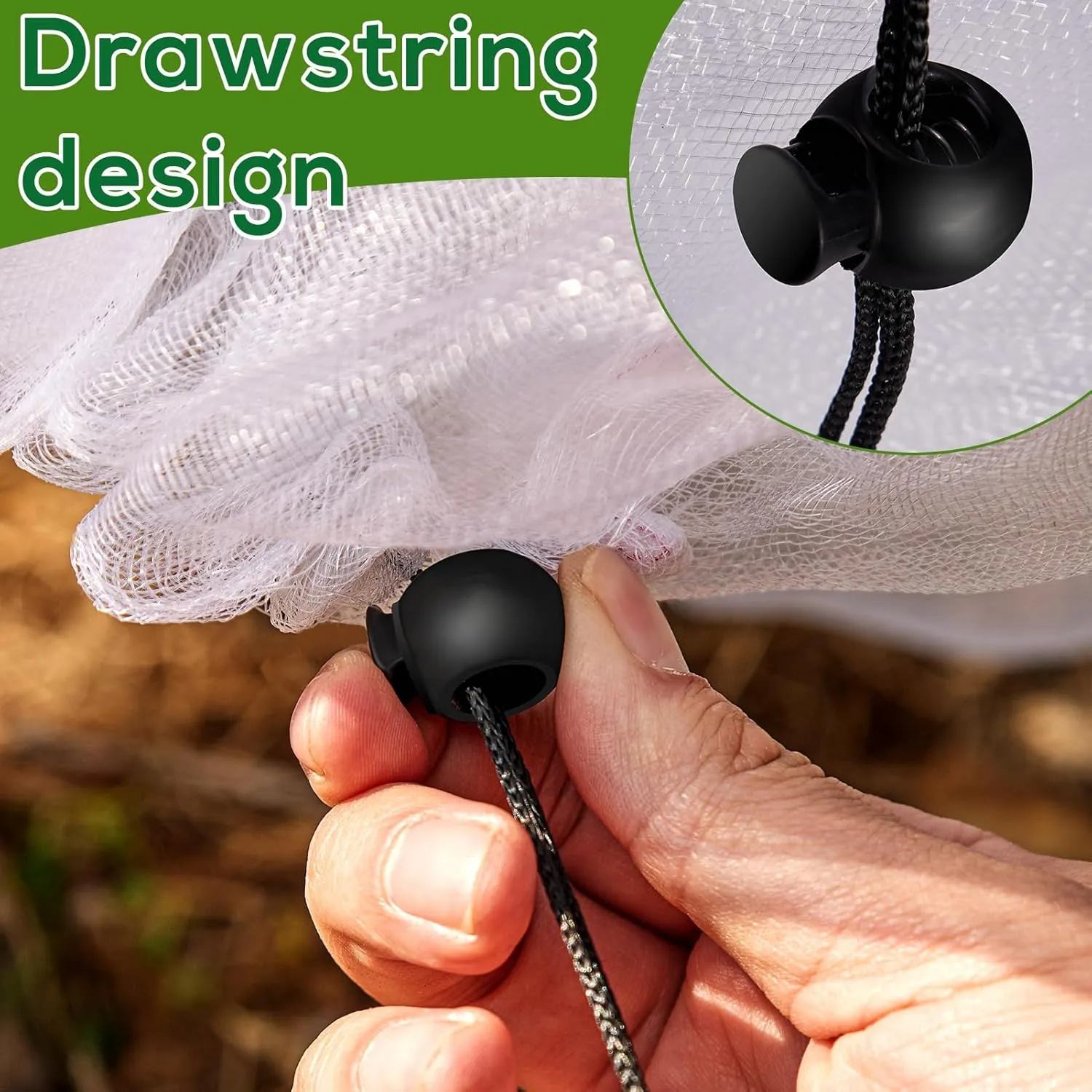 2 PCS 8.2 x 6.6 ft Fruits Tree Netting,Garden Insect Netting Plant Cover with Drawstring Transparent Bird Plant Barrier Flower Fruits Mesh Screen for Preventing Deer Squirrel Bug