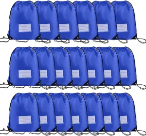 20 Pcs Drawstring Bags,Bulk Draw String Backpack, DIY Gym Sports Cinch Bag Sackpack for Women Men, Royal Blue