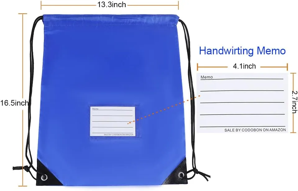 20 Pcs Drawstring Bags,Bulk Draw String Backpack, DIY Gym Sports Cinch Bag Sackpack for Women Men, Royal Blue