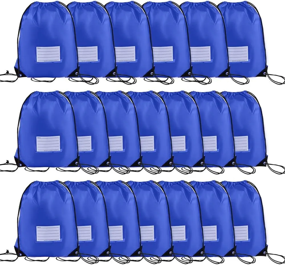 20 Pcs Drawstring Bags,Bulk Draw String Backpack, DIY Gym Sports Cinch Bag Sackpack for Women Men, Royal Blue