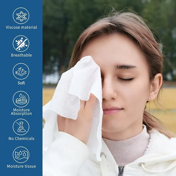 200 pcs Compressed Towel, Baby Wipes Wet Towels Tablet Travel Disposable Napkins Coin Tissues Portable for Camping Home Beauty Travel Sports Outdoor, Biodegradable Facial Towelettes,Camping Wipes