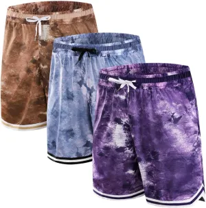 2/3 Pack Basketball Shorts with Zipper Pockets for Men,Active Athletic Shorts
