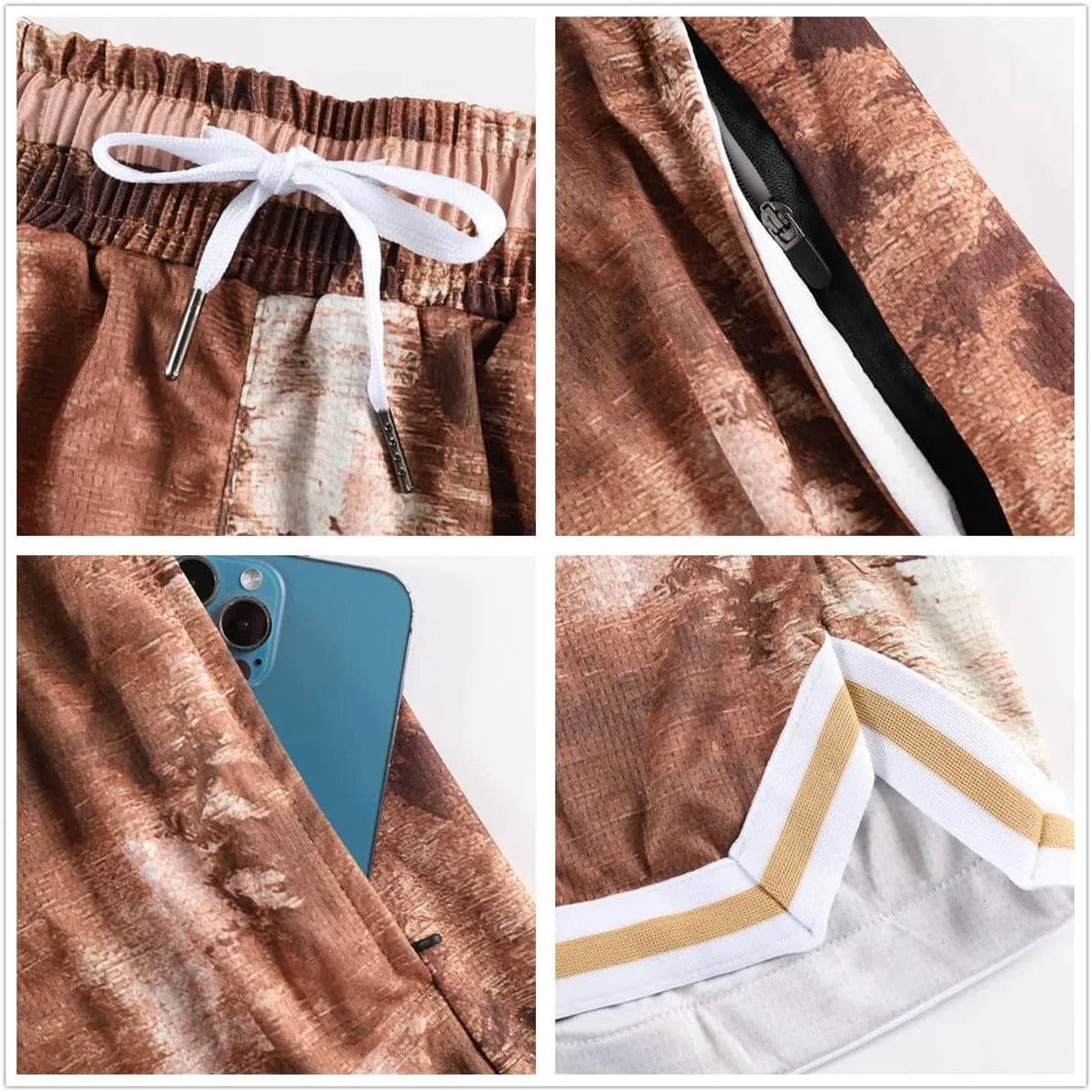 2/3 Pack Basketball Shorts with Zipper Pockets for Men,Active Athletic Shorts