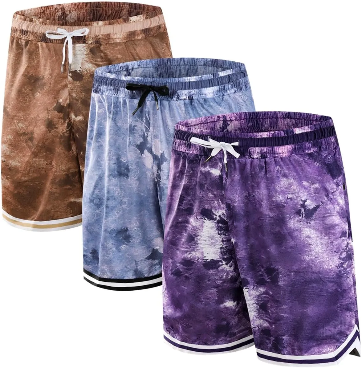 2/3 Pack Basketball Shorts with Zipper Pockets for Men,Active Athletic Shorts