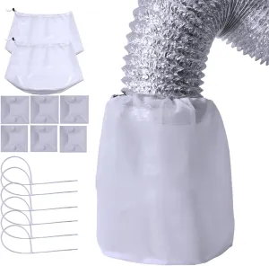 3 Pack Dryer Vent Lint Catcher Bags White for Capturing Lint and Dust, Lint Catcher for Dryer Vent Trap, Outdoor Indoor Dryer Lint Traps for Ventless Dryer Vent