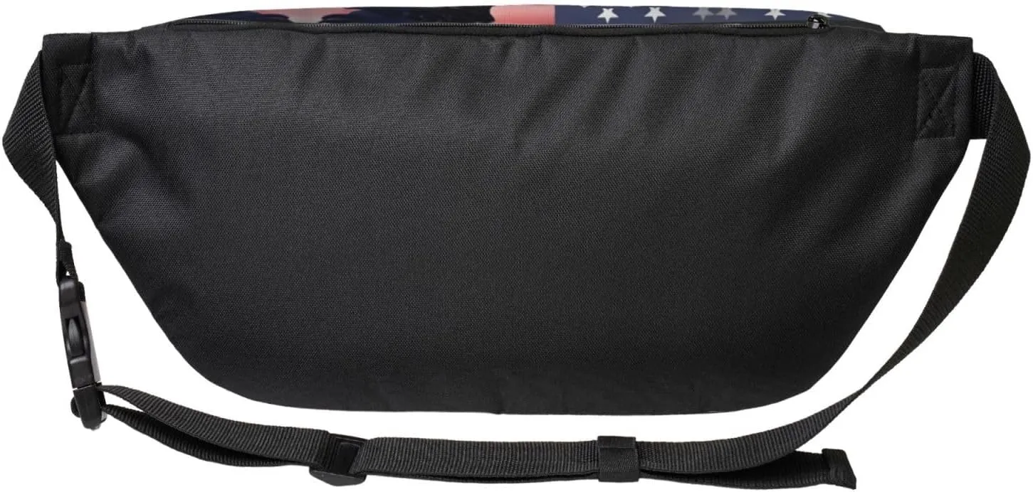 3D Bald Eagle Flying with American Flag Multi-Purpose Fanny Pack and Crossbody Bag - High Capacity with Zipper Pockets, Ideal for Men and Women