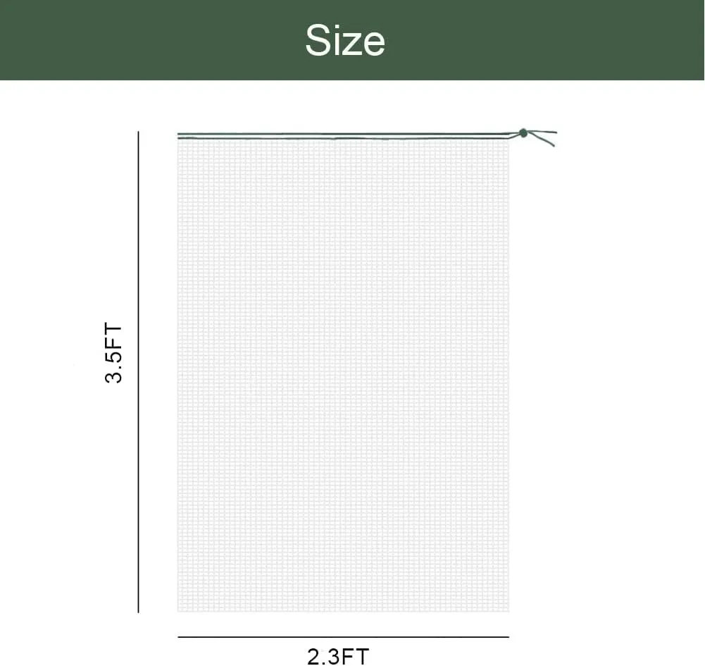 4 Pack Plant Insect Bird Barrier Net Mesh with Drawstring, 3.5Ftx2.3Ft Plant Protective Cover Garden Flower Screen Barrier Bag for Vegetables Fruits Flower from Bird Eating