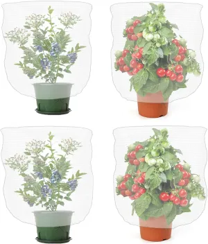 4 Pack Plant Insect Bird Barrier Net Mesh with Drawstring, 3.5Ftx2.3Ft Plant Protective Cover Garden Flower Screen Barrier Bag for Vegetables Fruits Flower from Bird Eating
