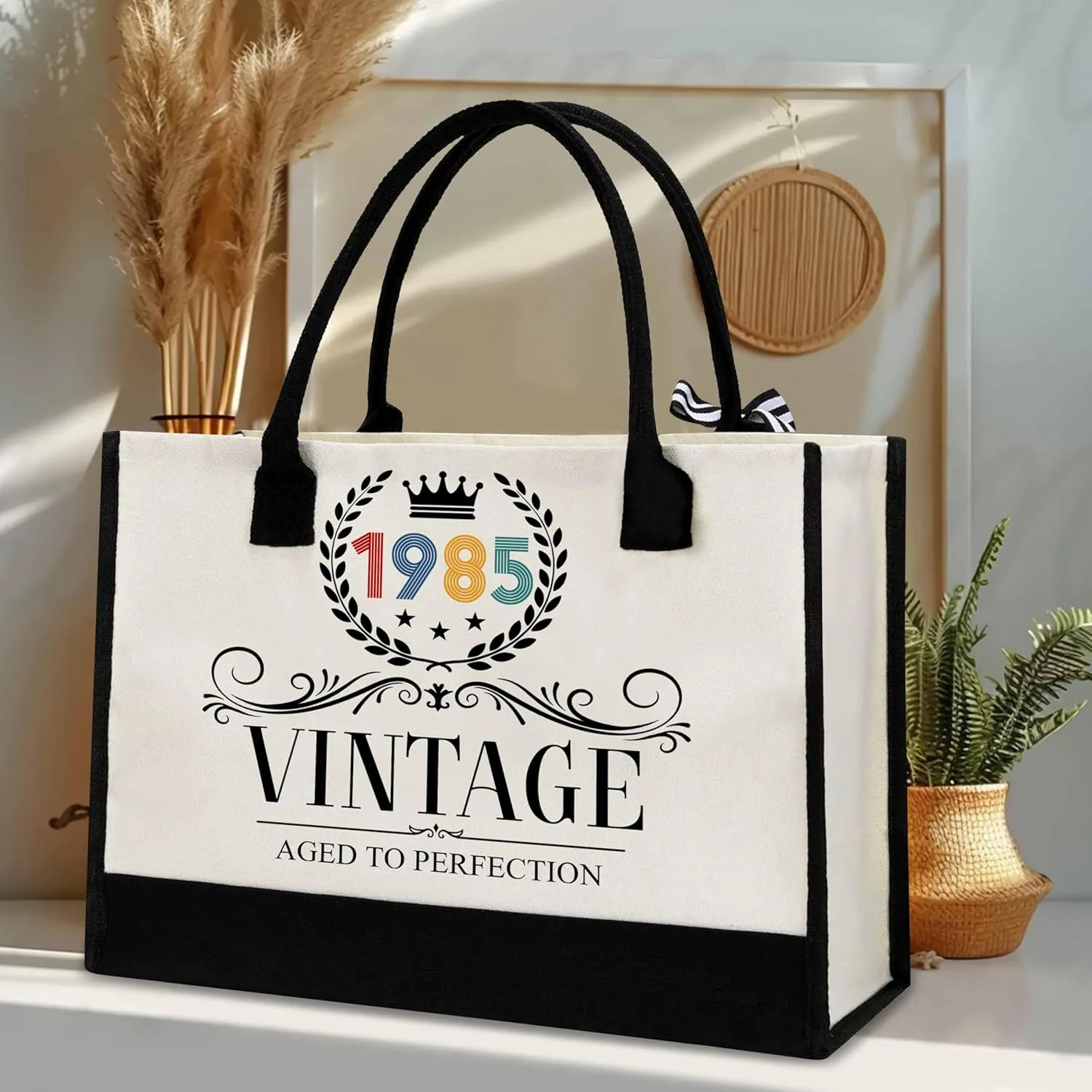 40th Birthday Gifts For Her - Gift for 40th Birthday - 40th Years Old for Women - 40th Decorations For Women - 1985 Canvas Tote Bag - Turning 40th Gifts