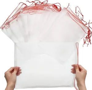 50 PCS Fruit Protection Bags, Enpoint 10x14 Inch Reusable Garden Netting Mesh Bag with Drawstrings, Plant Covers Protect Fruits Vegetables Tomato Apple Peach Trees
