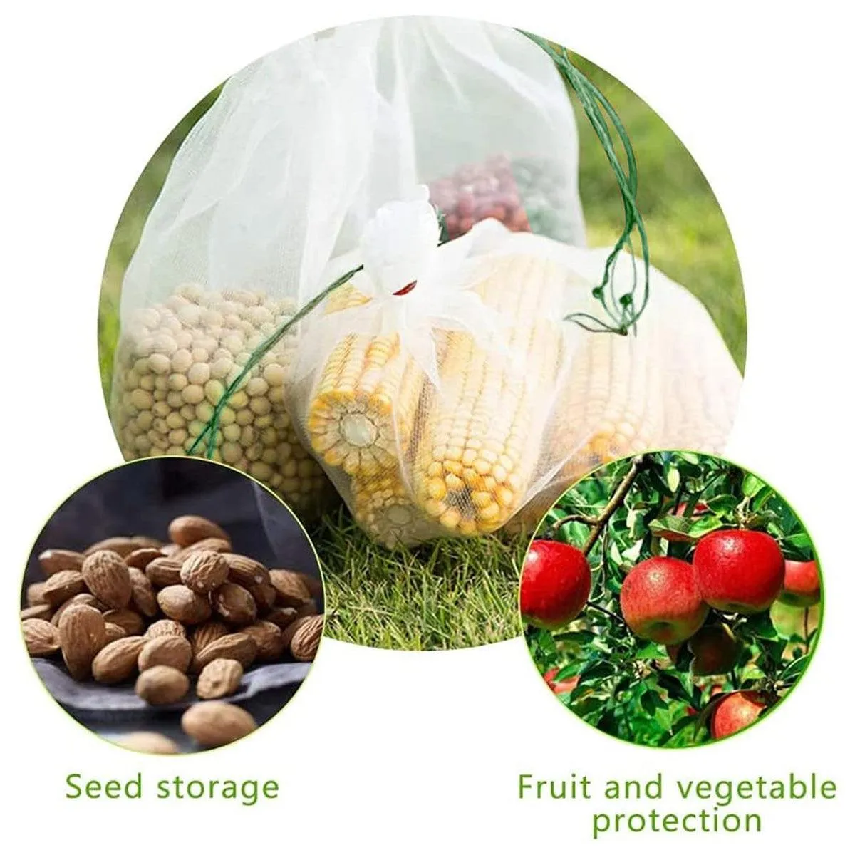 50pcs Fruit and Vegetable Protection Bags Nylon Mesh Bird Proof Garden Bags