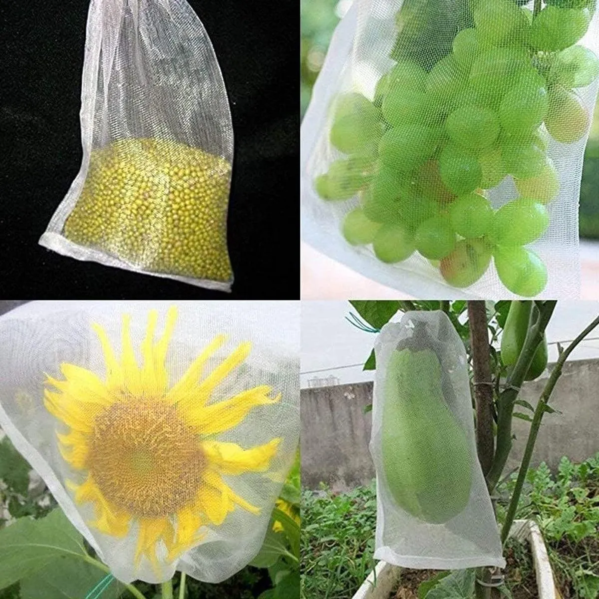 50pcs Fruit and Vegetable Protection Bags Nylon Mesh Bird Proof Garden Bags