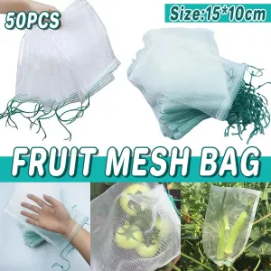 50pcs Fruit and Vegetable Protection Bags Nylon Mesh Bird Proof Garden Bags