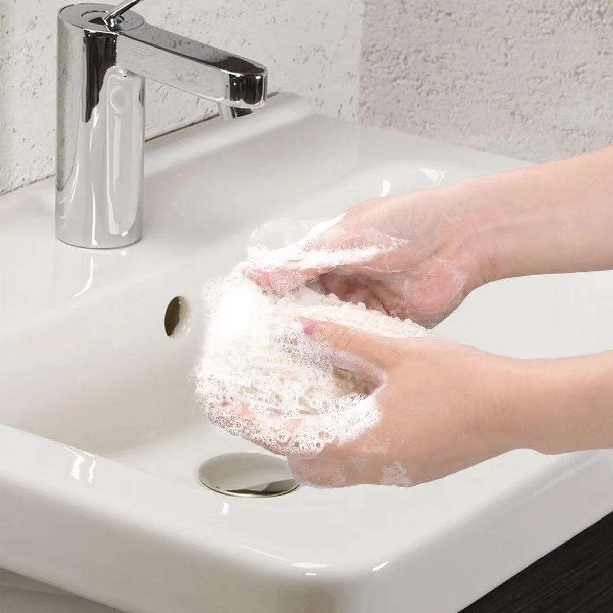 50PCS Soap Exfoliating Bags Cotton Linen Foaming Soap Saver Bag Pouch Drawstring
