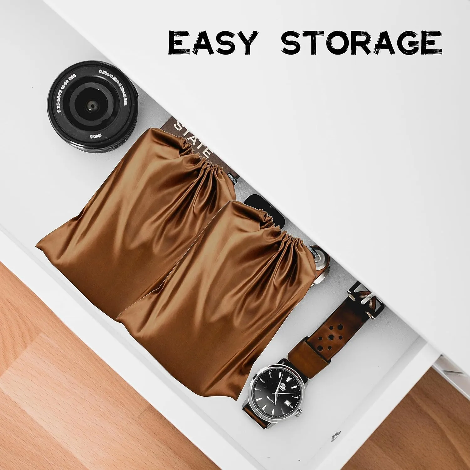 6 Pack Toy Storage Bag Adult Silk Drawstring Storage Bags Toys Organizer Multi Purpose Bags for Woman Man Couples, Game Toy, Travel, Camping, Cosmetic