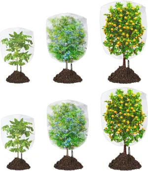 6 PCS Garden Netting, Insect Bird Netting for Garden Mesh Covers Bags with Drawstring, Bug Net Plant Protectors from Animals for Fruit Trees Vegetables, 3 Size