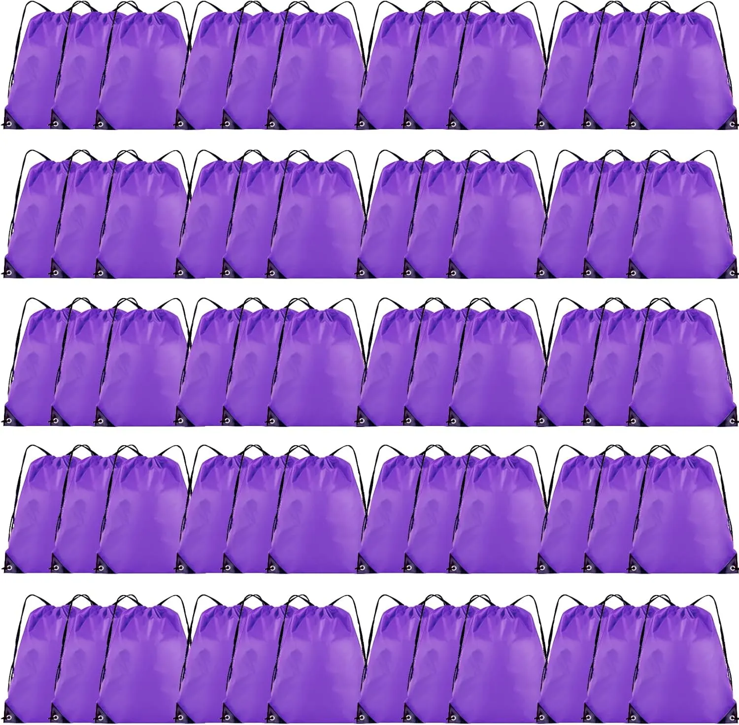 60 Pieces Drawstring Backpack Bulk Cinch Sackpack Ployster Drawstring Bags for Gym Party Trip(Purple)