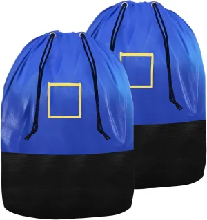 66 Gallon Extra Large Moving Storage Bags Heavy Duty with Draw String Design Perfect for Household Travel Warehouse - 2 PACK (Blue)