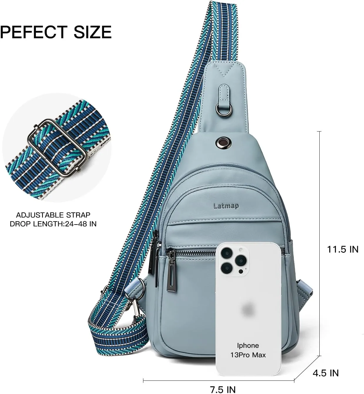 7L Sling Bag For Women Men Crossbody Shoulder Tote Blet Bags Backpack Fanny Pack Travel Purse Faux Leather