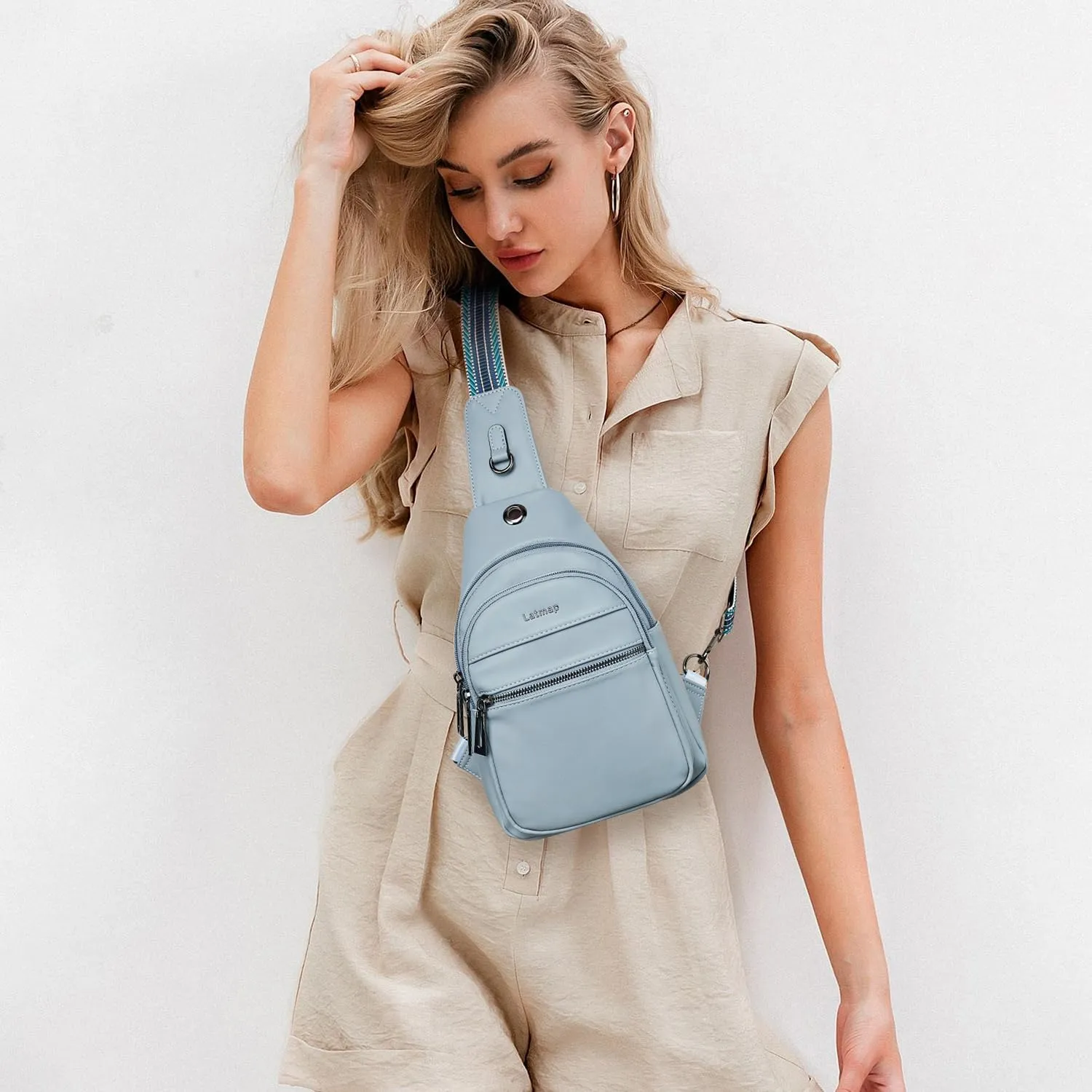 7L Sling Bag For Women Men Crossbody Shoulder Tote Blet Bags Backpack Fanny Pack Travel Purse Faux Leather