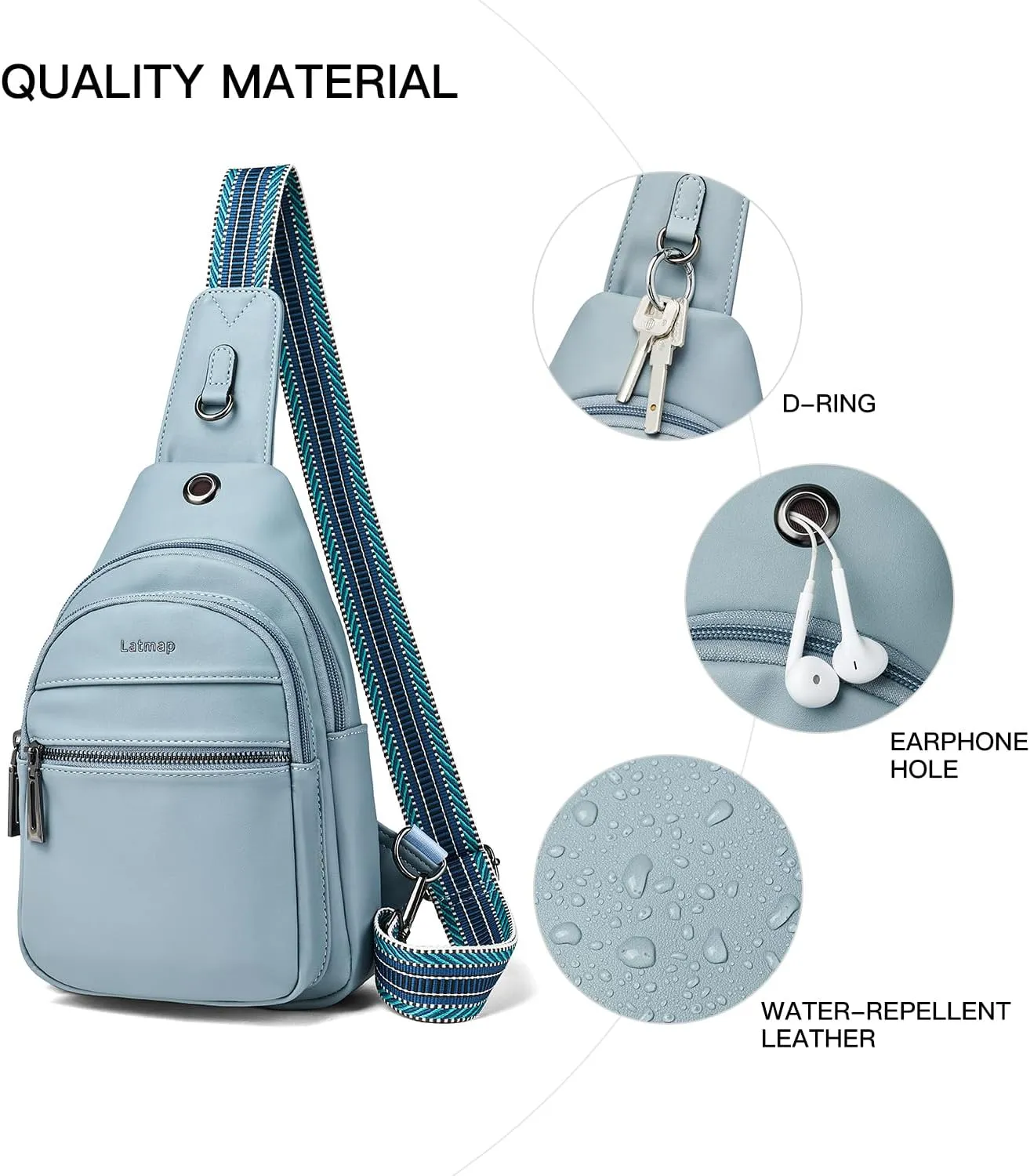 7L Sling Bag For Women Men Crossbody Shoulder Tote Blet Bags Backpack Fanny Pack Travel Purse Faux Leather