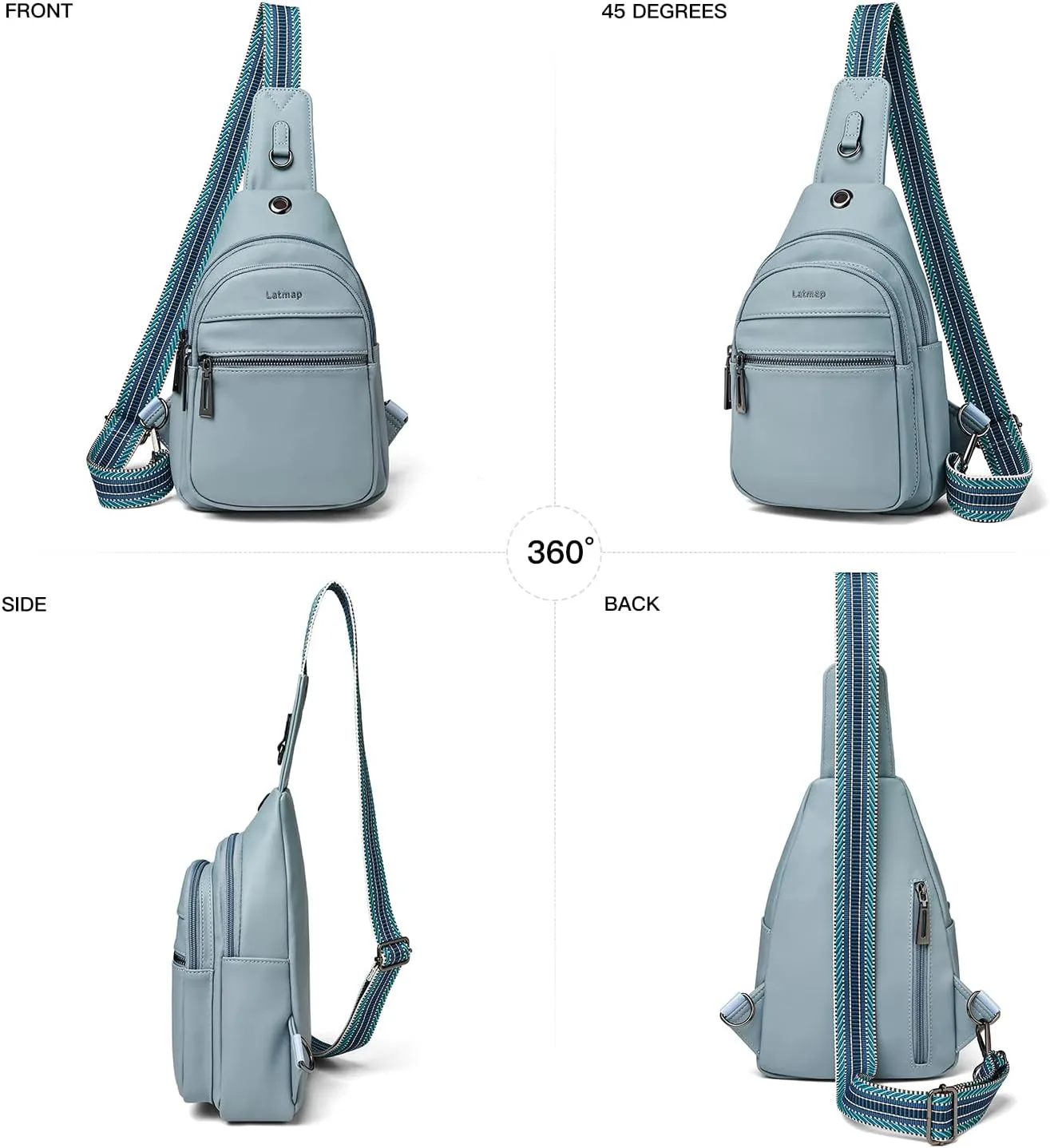 7L Sling Bag For Women Men Crossbody Shoulder Tote Blet Bags Backpack Fanny Pack Travel Purse Faux Leather