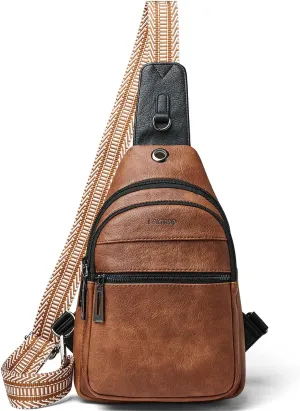 7L Sling Bag For Women Men Crossbody Shoulder Tote Blet Bags Backpack Fanny Pack Travel Purse Faux Leather