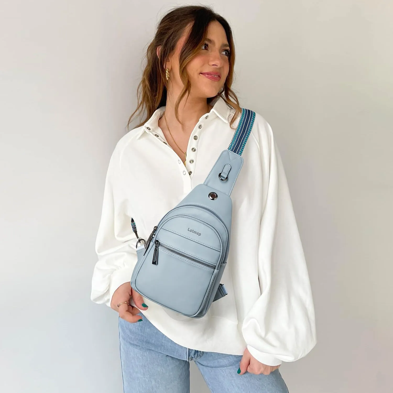 7L Sling Bag For Women Men Crossbody Shoulder Tote Blet Bags Backpack Fanny Pack Travel Purse Faux Leather