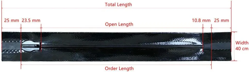 #8 TPU Airtight Waterproof Zipper Heavy Dutyfor Waterproof Pouch Dry Bag Waterproof Duffel (Shiny Black-26 inch)