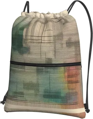 a Melodic Tunes Print Nylon Drawstring Backpack â€“ Adjustable Lightweight Gym Bag for Sports, Travel, Camping & Hiking
