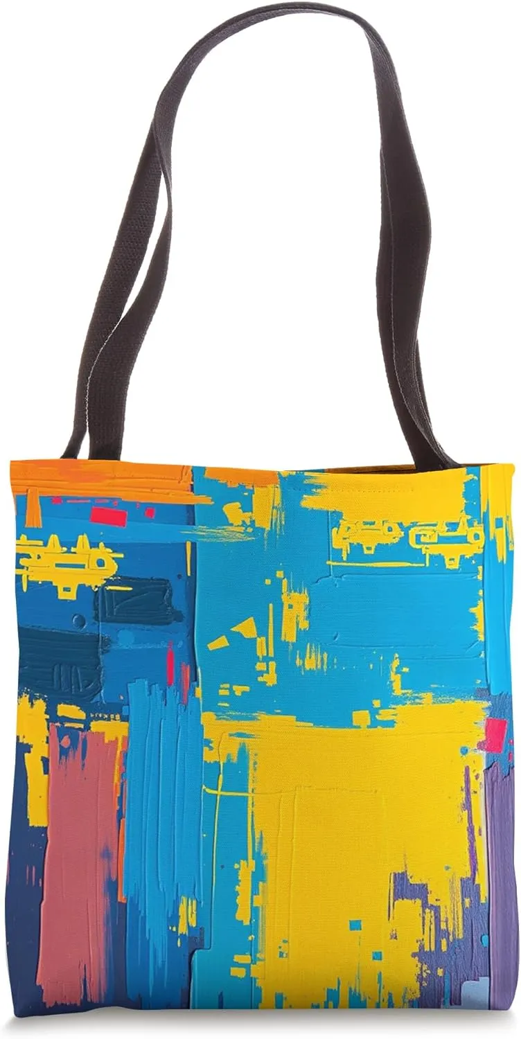 Abstract Paint Strokes Design Tote Bag