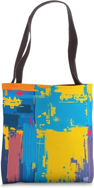 Abstract Paint Strokes Design Tote Bag