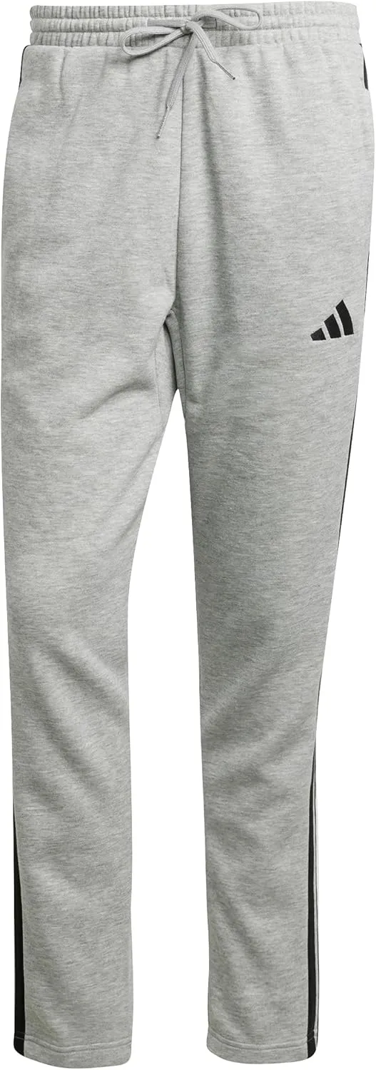 adidas Men's Essentials 3-Stripes Fleece Open Hem Pants