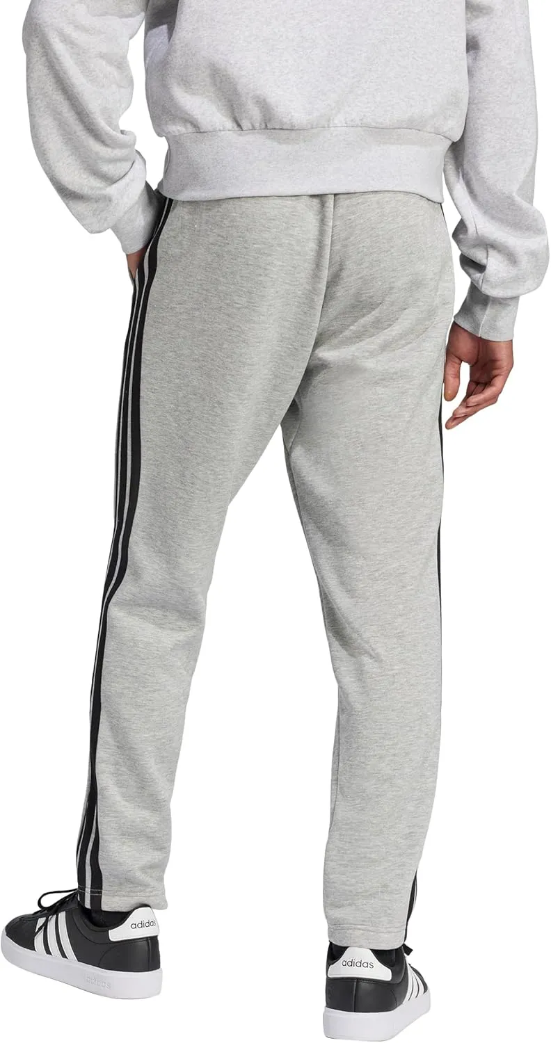 adidas Men's Essentials 3-Stripes Fleece Open Hem Pants