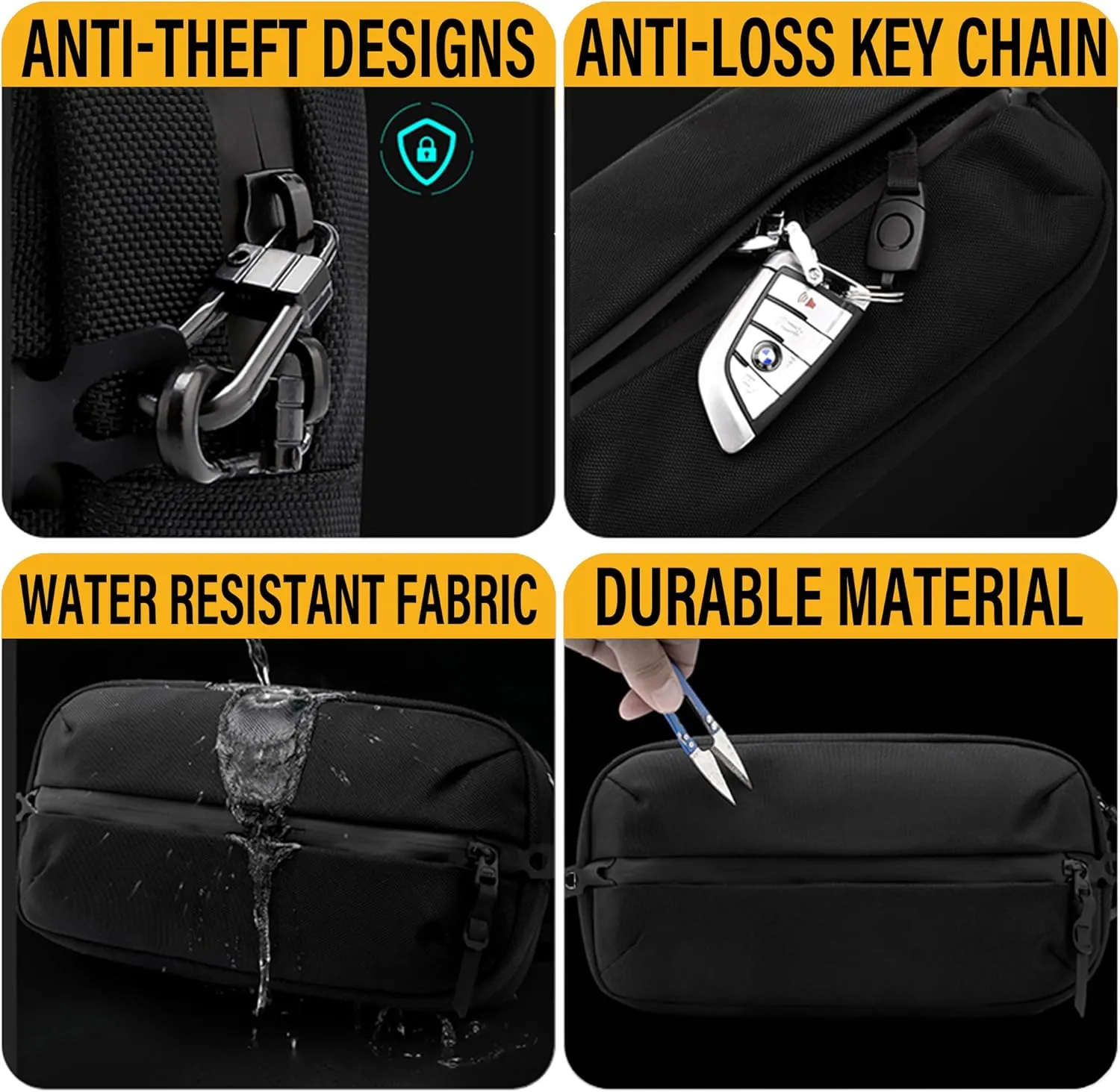 Adjustable Sling Bag for Men Women with Anti-theft Zipper,Multipurpose Crossbody Bags Chest Waist Belt,Water Resistant Fanny Pack Shoulder Hip Pack for Travel,Cycling,Work, Sport, Navy