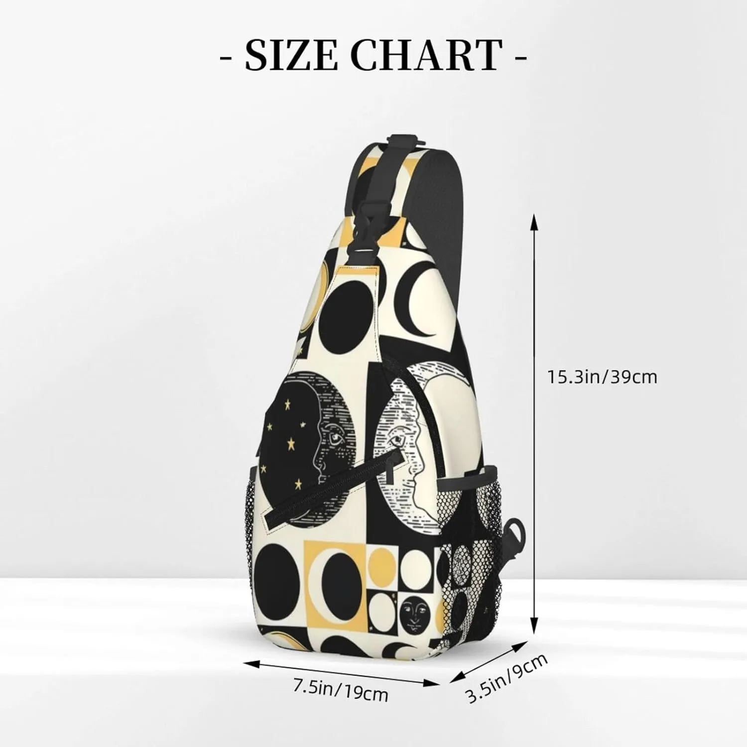 Aesthetic Grunge Eclipse Planet Stars Cosmos Galaxycrossbody Bag, Adjustable Shoulder Strap Chest Bag, Sports Travel, Running, Leisure Waist Bag