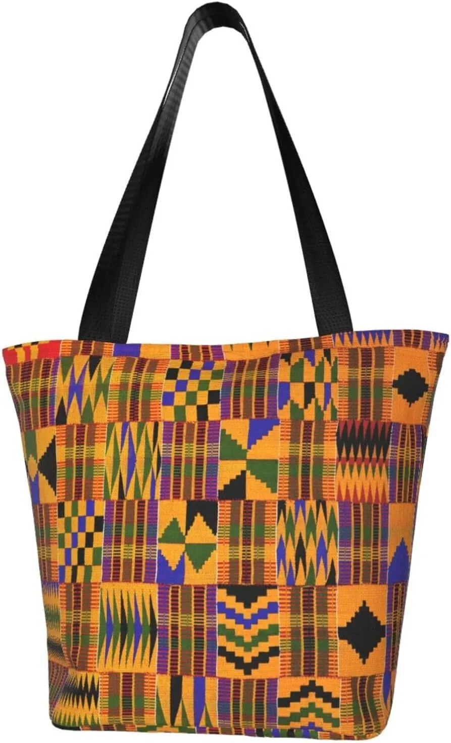 African National Patterns Print Shoulder Tote Bag Women'S Large Size Handbag Casual Tote Shopping Bag For Women