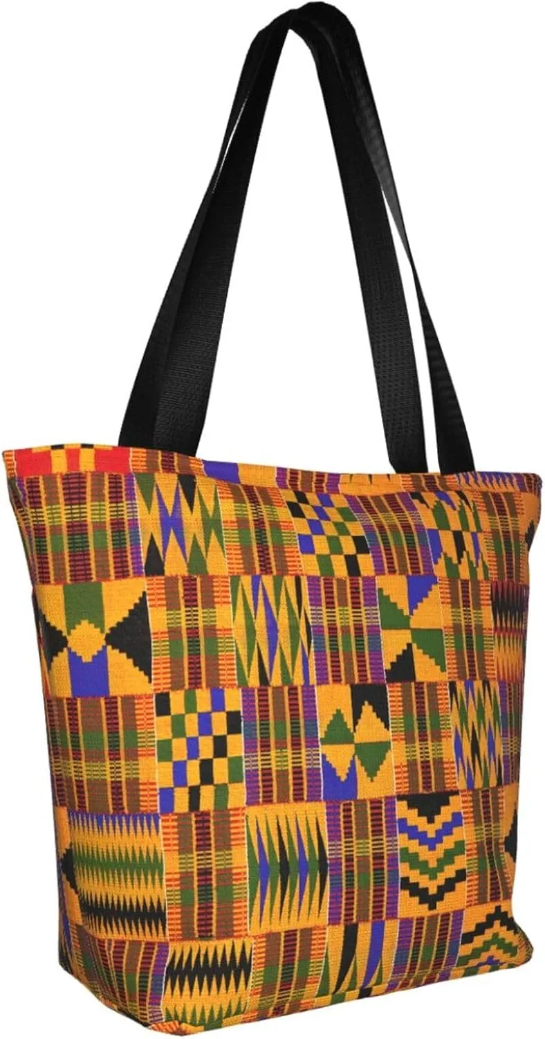 African National Patterns Print Shoulder Tote Bag Women'S Large Size Handbag Casual Tote Shopping Bag For Women