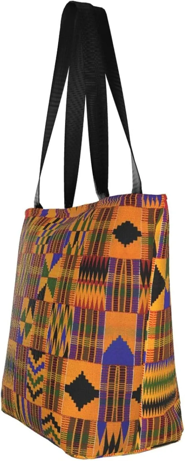 African National Patterns Print Shoulder Tote Bag Women'S Large Size Handbag Casual Tote Shopping Bag For Women